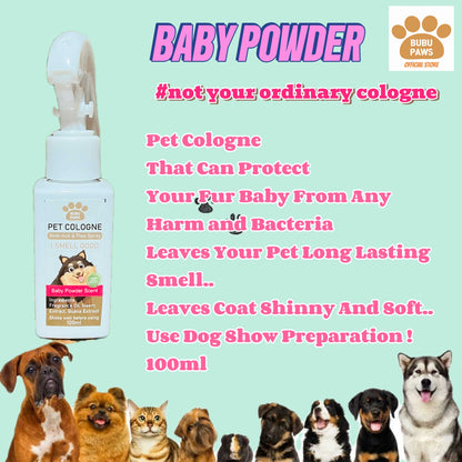 Bubu Paws Pet Cologne 100ml - Anti-Tick & Fleas Protection (Long-Lasting Scent) / Bacteria & Virus