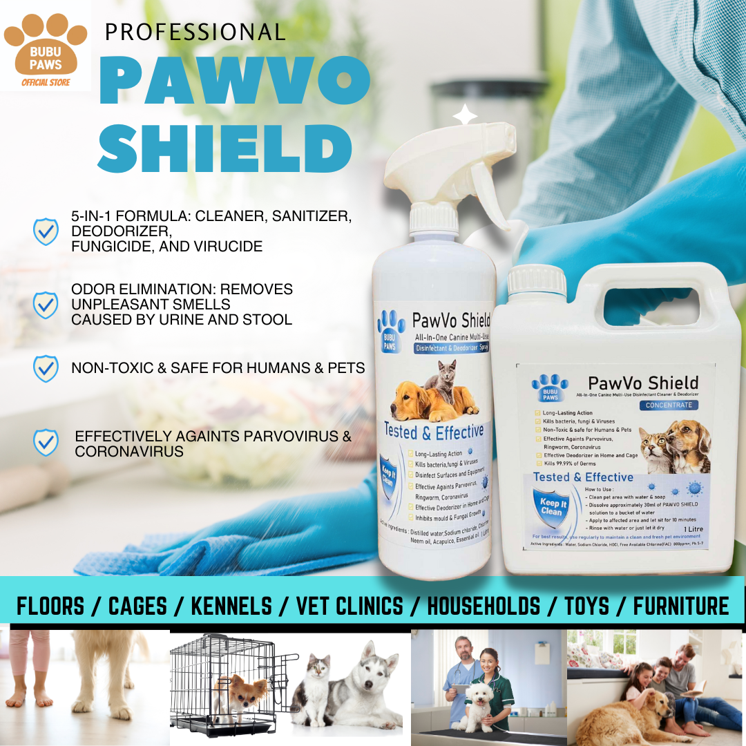 Bubu Paws PawVo Shield: All-In-One Canine Multi-Use Disinfectant & Deodorizer Cleaner