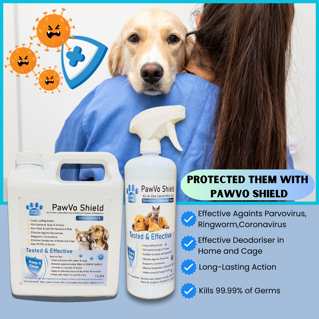 Bubu Paws PawVo Shield: All-In-One Canine Multi-Use Disinfectant & Deodorizer Cleaner