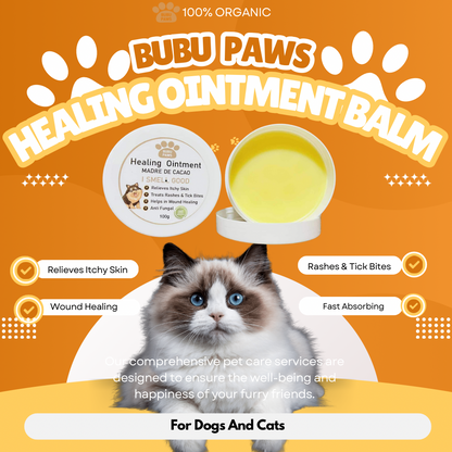 BUBU PAWS HEALING OINTMENT BALM FOR TICKS & Fleas For Wounds for pet