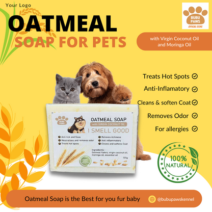 Bubu Paws Oatmeal Soap 135g Anti-Tick Flea VCO Pet Bar Soap Ultimate Pet Care Solution