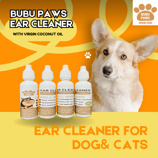 BUBU PAWS EAR CLEANER – FOR EAR MITES, EAR WAX, ANTI-BACTERIA, REMOVES ITCHY TEAR STAIN